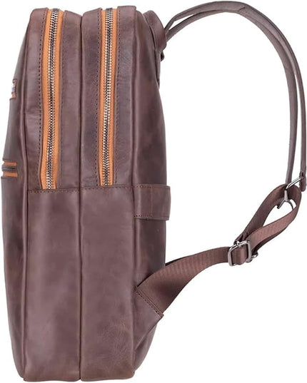 Osceola Genuine Leather Laptop Backpack for Men & Women, Handmade Leather Backpack Fits 16 Inch Laptop (Dark Brown)