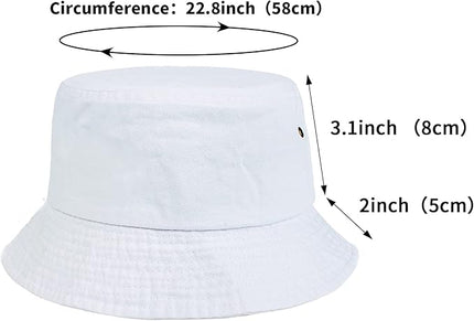 kozinu Washed Cotton Bucket Hats Packable Summer Outdoor Cap Travel Beach Sun Hat Plain Colors for Men Women
