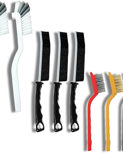 Crevice Cleaning Brush Set, Multi-Purpose Hard Bristle Brushes for Deep Cleaning Kitchen, Bathroom, Grout, Sink, Cup, Teapot, Bottle, Blender, Corners, Tight Spaces & More
