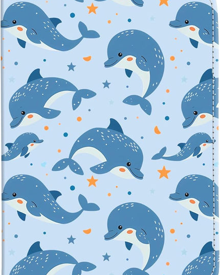 Passport Holder,Cute Passport Cover for Women Men,Travel Document Organizer Holder Boy Girl Wallet personalized Leather Rfid Passport Wallet (Dolphin)