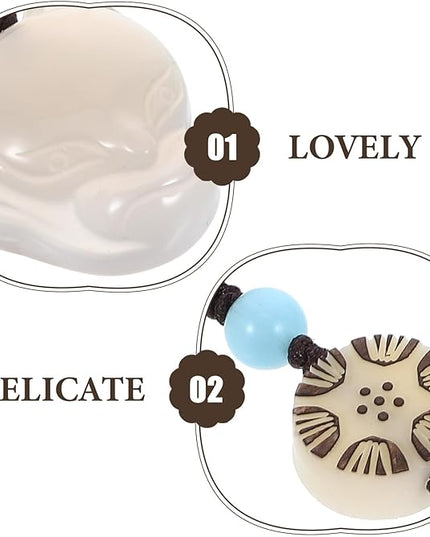 Cabilock White Fox Phone Pendant Keychain for Women, Small Chalcedony Bag and Key Holder Charm, Cute Cartoon Mobile Phone Chain Accessory for Purse Decoration