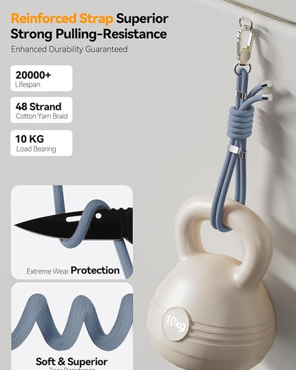 4-IN-1 Phone Lanyard + Wrist Strap, 2PCS Adjustable Length Cell Phone Lanyard with 2 Tether Tabs for iPhone,Smartphones