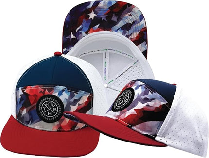 The Heartbeat Brand Color Vibes Flag Laser Mesh Snapback Hat for Men & Women | Flat Bill Trucker Hat | Undervisor Design