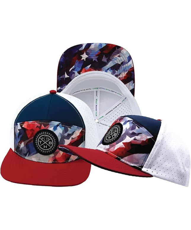 The Heartbeat Brand Color Vibes Flag Laser Mesh Snapback Hat for Men & Women | Flat Bill Trucker Hat | Undervisor Design