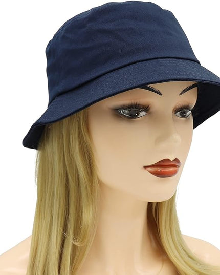 Umeepar Unisex Cotton Packable Bucket Hat Sun Hat Plain Colors for Men Women