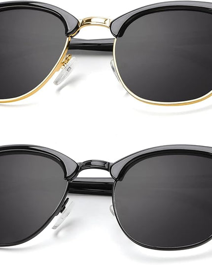 KALIYADI Polarized Sunglasses for Men and Women Semi-Rimless Frame Driving Sun glasses UV Blocking
