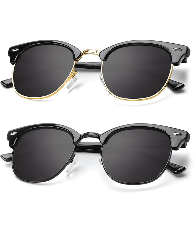 KALIYADI Polarized Sunglasses for Men and Women Semi-Rimless Frame Driving Sun glasses UV Blocking