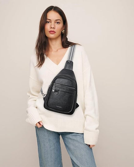 7L Sling Bag for Women Men Vegan Leather Crossbody Bags Fanny Pack Purse Backpack Over Shoulder Bag Travel Anti Theft