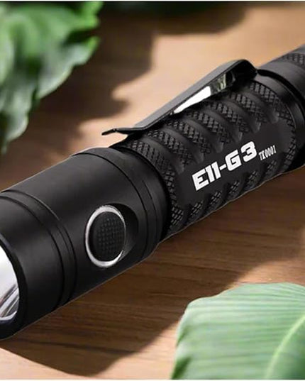 PowerTac E11-G3 2020 Lumen Rechargeable Flashlight, Type-C Charging, IPX8 Waterproof, 6 Modes, Reversible Steel Pocket Clip, Auto Memorization, 2020 Lumens, EDC LED Flashlights for Everyday Carry