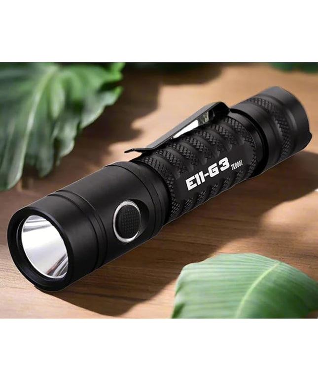 PowerTac E11-G3 2020 Lumen Rechargeable Flashlight, Type-C Charging, IPX8 Waterproof, 6 Modes, Reversible Steel Pocket Clip, Auto Memorization, 2020 Lumens, EDC LED Flashlights for Everyday Carry