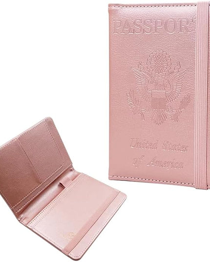 Melsbrinna Premium Leather Passport Holder Covers Case, Waterproof Rfid Blocking Travel Wallet Passport Holder with Pen Holder, Cute Passport Book for Women/Men