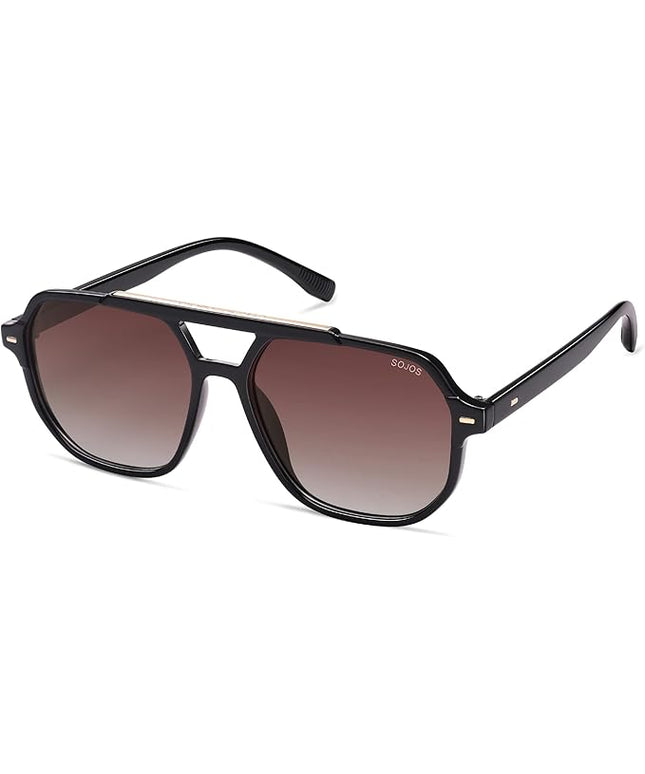 SOJOS Retro Trendy Aviator Polarized Sunglasses Men Women Vintage 70s Square Stylish Frame Sun Glasses SJ2283
