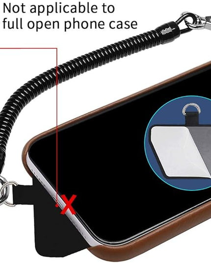 Doormoon Phone Lanyard Tether with Patch, Universal Stretchy Straps and Phone Case Anchor for Anti-drop Outdoor Skiing Hiking Cycling Climbing Compatible for iPhone Samsung Pixel Most Smartphones