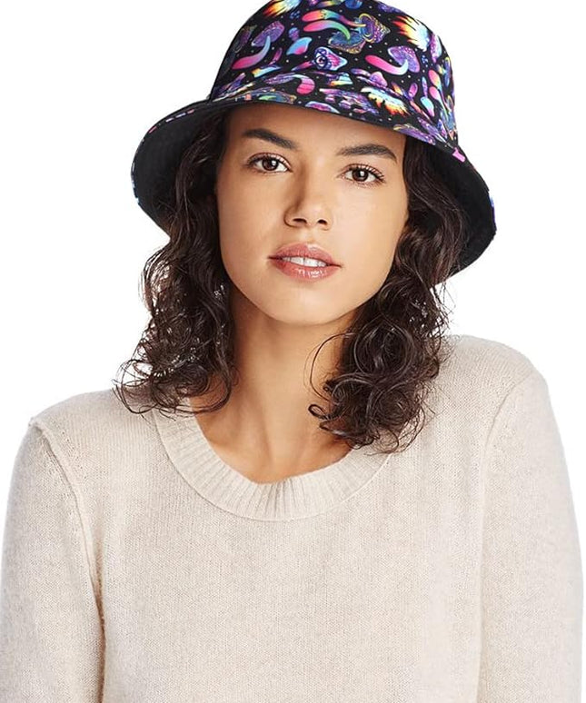 Malaxlx Unisex Bucket Hat Beach Sun Hat Aesthetic Fishing Hat for Men Women Teens, Reversible Double-Side-Wear