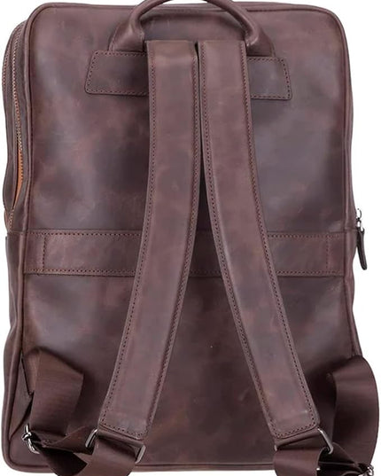 Osceola Genuine Leather Laptop Backpack for Men & Women, Handmade Leather Backpack Fits 16 Inch Laptop (Dark Brown)