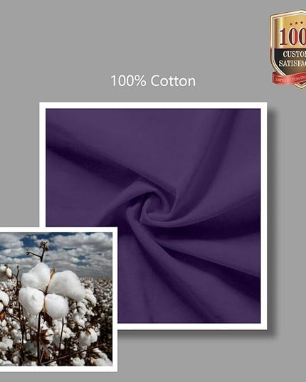 TOPDesign 6-Pack Economical 16"x15" Deep Purple Cotton Tote Bags, Lightweight Medium Reusable Grocery Shopping Cloth Bags, Suitable for DIY, Advertising, Promotion, Gift, Activity