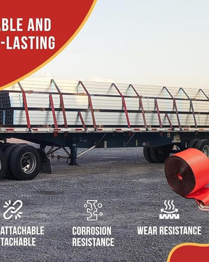 Mytee Products 10 Pack Winch Straps 4" x 30' Red Heavy Duty Tie Down w/Delta Ring WLL# 5400 lbs | 4 Inch Cargo Control for Flatbed Truck Utility Trailer
