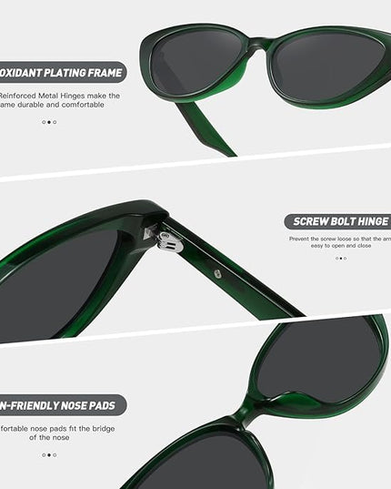 Retro Vintage Narrow Cat Eye Sunglasses for Women 90s Small Chic Style Trendy Sunnies UV400 Protection FZN7514