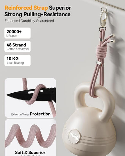 4-IN-1 Phone Lanyard + Wrist Strap, 2PCS Adjustable Length Cell Phone Lanyard with 2 Tether Tabs for iPhone,Smartphones