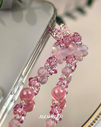Phone Charms Cute Beaded Phone Lanyard Wrist Strap Aesthetic CellPhone Keychain Cute PhoneCharms for Women