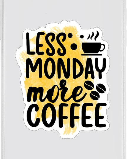 (3PCS) Less Monday More Coffee Sticker for Phone Tablet Laptop Car Truck Window | 2" Sticker