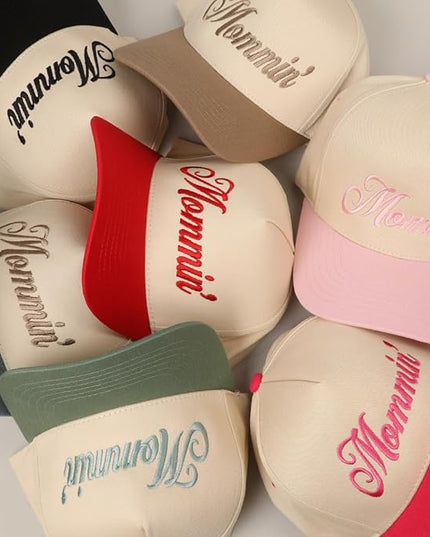 MIRMARU Two-Tone Vintage Canvas Trucker Hats for Men & Women, Adjustable Size Baseball Caps with Trendy Embroidered Design