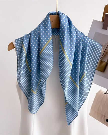 MINIDORA Satin Scarves for Women 27.5 × 27.5 inches Medium Square Elegant Silk Feeling Head Scarf