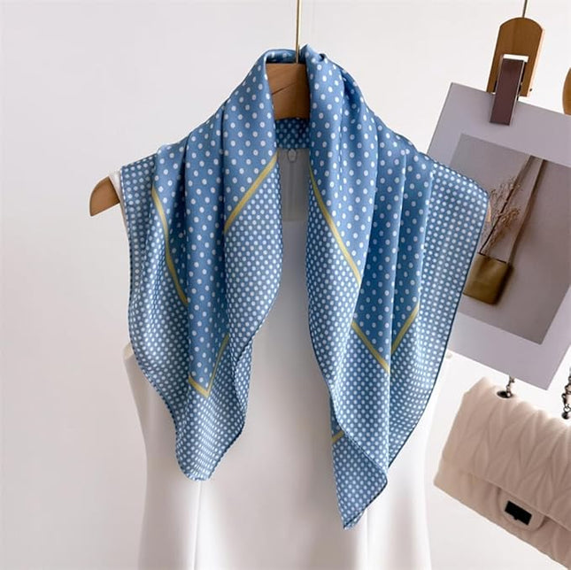 MINIDORA Satin Scarves for Women 27.5 × 27.5 inches Medium Square Elegant Silk Feeling Head Scarf