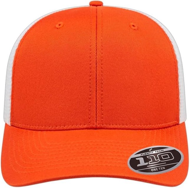 Cap America i8502 Flexfit 110 Premium Mid Profile 6-Panel Mesh Back Trucker Cap Hat w/UV Guard & Adjustable Snapback