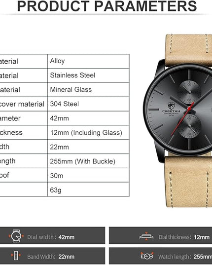 GOLDEN HOUR Mens Watch Fashion Sleek Minimalist Quartz Analog Mesh Stainless Steel Waterproof Chronograph Watches for Men with Auto Date