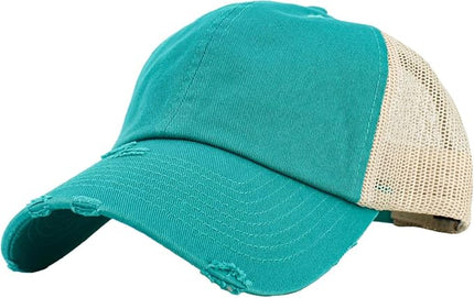 KBETHOS Vintage Washed Distressed Cotton Dad Hat Baseball Cap Adjustable Polo Trucker Unisex Style Headwear