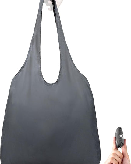 Nanobag Ultralight Foldable Tote for Women & Men, Reusable Grocery & Travel Bag, Packable Collapsible Compact Market Essential (Standard Gray)