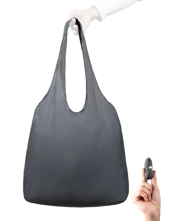 Nanobag Ultralight Foldable Tote for Women & Men, Reusable Grocery & Travel Bag, Packable Collapsible Compact Market Essential (Standard Gray)