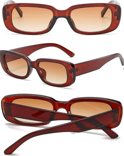 Dollger Rectangle Sunglasses for Women Men Trendy Retro Fashion Sunglasses UV 400 Protection Square Fram