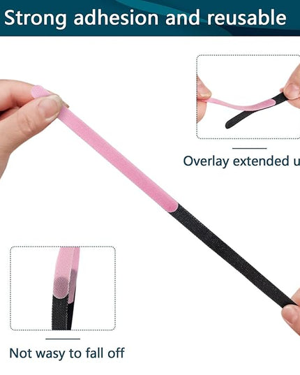 50PCS 6 Inch Adjustable 6-Inch Cord Organizer Ties, Fastening Cable Ties,Microfiber Cloth Used for Computer Link Cable Cord Management USB Cable Cable Ties (Black)
