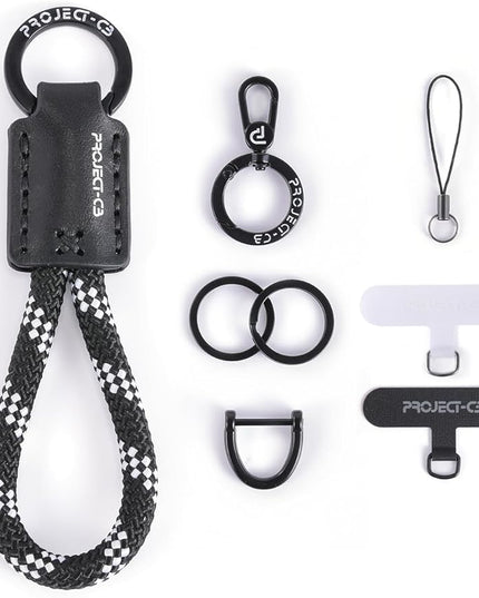 project-cb Phone Finger Ring Strap 1,Phone Tether Tab 2,Phone Lanyard,Phone Strap,Key Chain,Key Ring 2,Charms for Phone Case,Phone Accessories(BlackShadow-B)