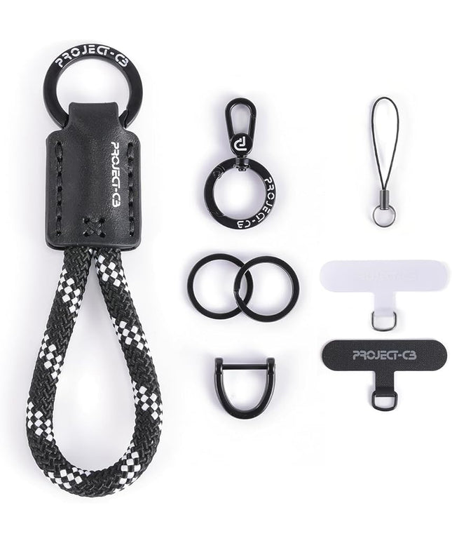 project-cb Phone Finger Ring Strap 1,Phone Tether Tab 2,Phone Lanyard,Phone Strap,Key Chain,Key Ring 2,Charms for Phone Case,Phone Accessories(BlackShadow-B)