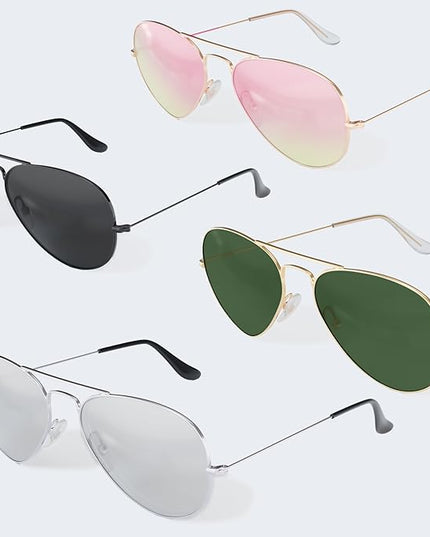 livho Sunglasses for Men Women Aviator Polarized Metal Mirror UV 400 Lens Protection