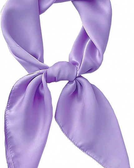 CHUNG Women's Square Satin Scarf 27.5" Bandanas Solid 50s Retro Neck Scarves Emulation Silk Handbag Hair Ribbons Necktie