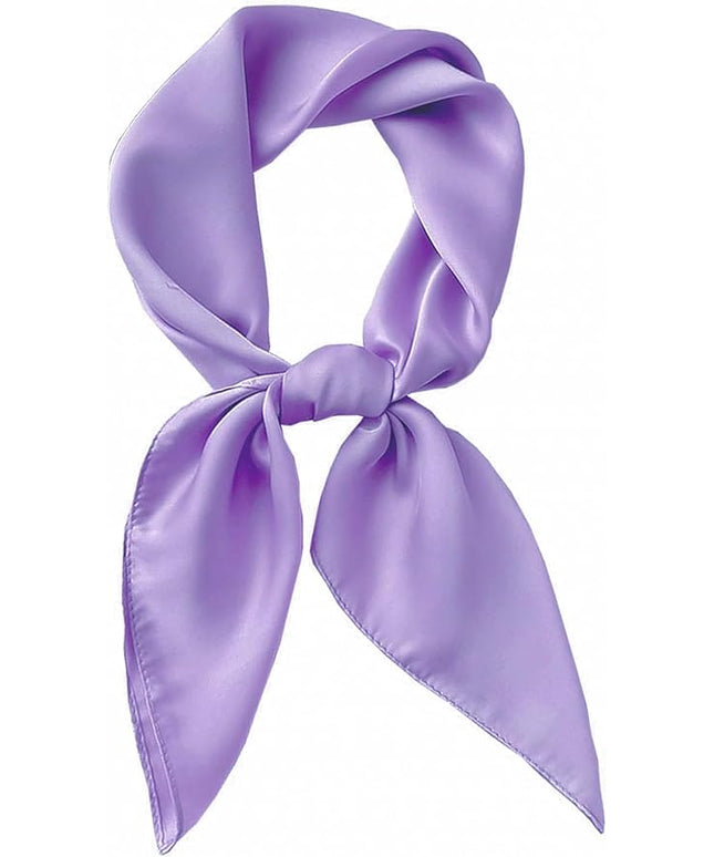 CHUNG Women's Square Satin Scarf 27.5" Bandanas Solid 50s Retro Neck Scarves Emulation Silk Handbag Hair Ribbons Necktie