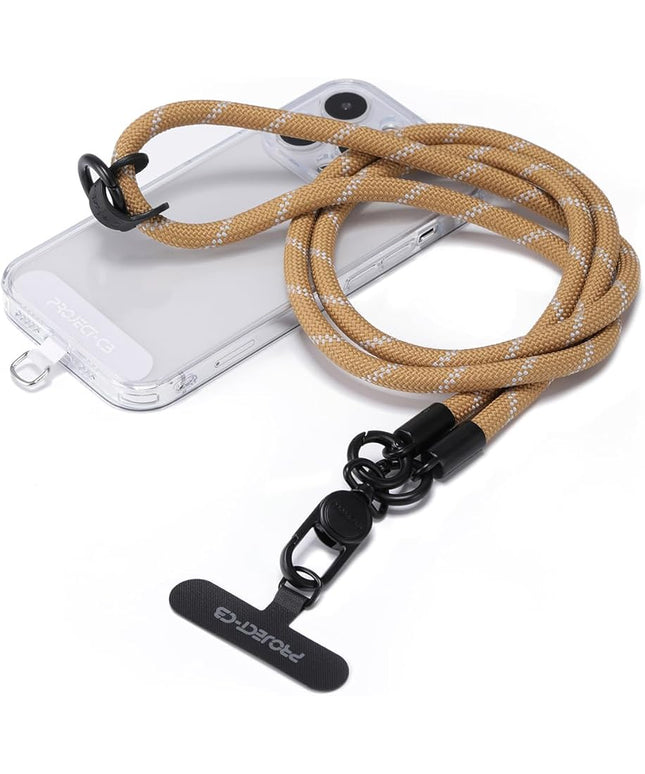 project-cb Phone Lanyard×1,Phone Tether Tab×2,Cell Phone Lanyards for Around the Neck,Rope Lanyard,Universal Adjustable Phone Strap Crossbody,Cell Phone Chain(Khaki)