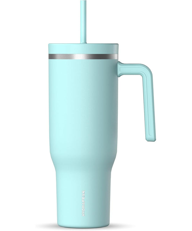 Hydrapeak Voyager 40 oz Tumbler with Handle and Straw Lid | Reusable Stainless Steel Water Bottle Travel Mug Cupholder Friendly | Insulated Cup (Alpine)