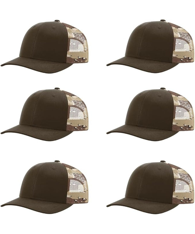 Richardson 112 Classic Six-Panel Adjustable Snapback Trucker Cap | Bulk Packs Available