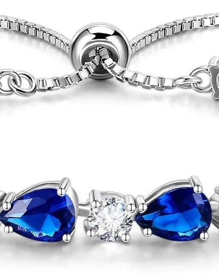 FANCIME Shine of Tears Birthstone Tennis bolo Bracelets Sterling Silver Tennis Bracelets Charm Fine Jewelry Birthday Gifts for Women Mom