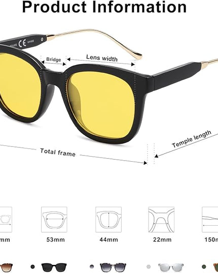 SOJOS Classic Square Polarized Sunglasses Womens Mens Retro Trendy UV400 Sunnies SJ2050