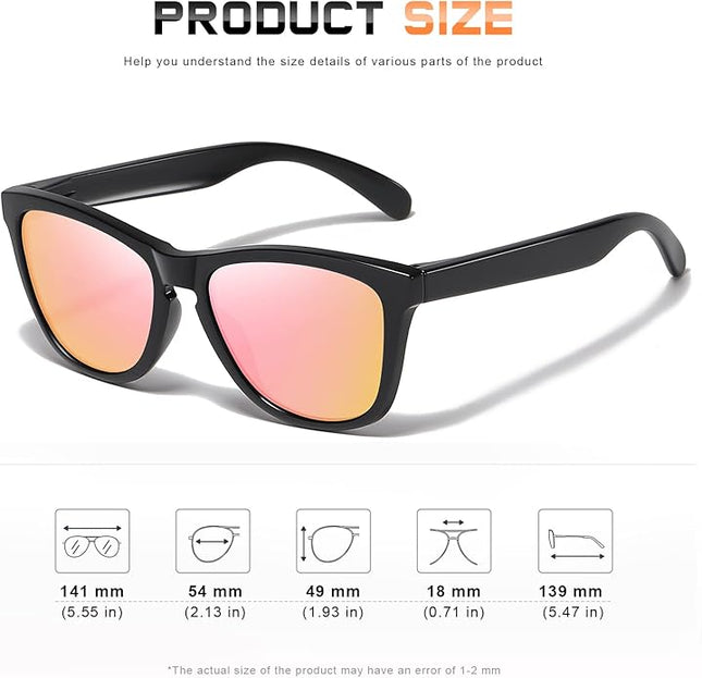 DANAMY Sunglasses Womens Polarized Sunglasses for Women Trendy Designer Mirrored UV400 Protection Sun Glasses
