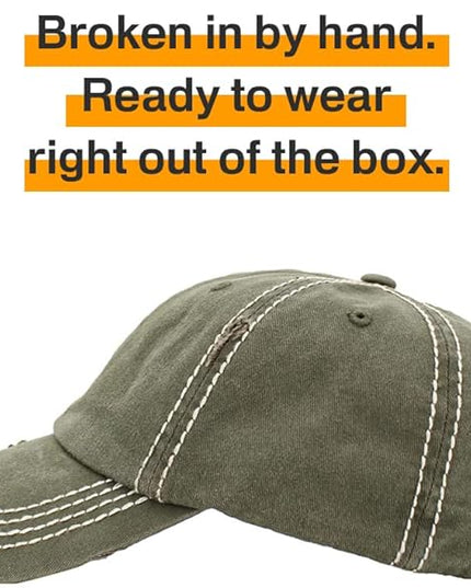 KBETHOS Vintage Washed Distressed Cotton Dad Hat Baseball Cap Adjustable Polo Trucker Unisex Style Headwear