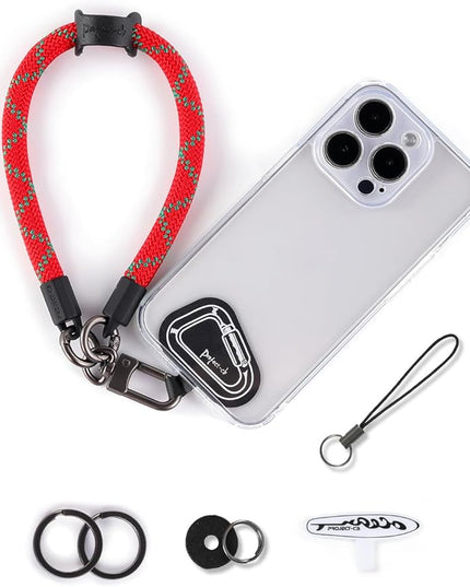project-cb Hand Wrist Phone Strap,Phone Lanyard Patch ×2,Cell Phone Case Holder,Wristlet Strap for Key,AirPods,Camera (Holiday Red, 15.7inch)