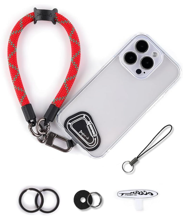 project-cb Hand Wrist Phone Strap,Phone Lanyard Patch ×2,Cell Phone Case Holder,Wristlet Strap for Key,AirPods,Camera (Holiday Red, 12inch)