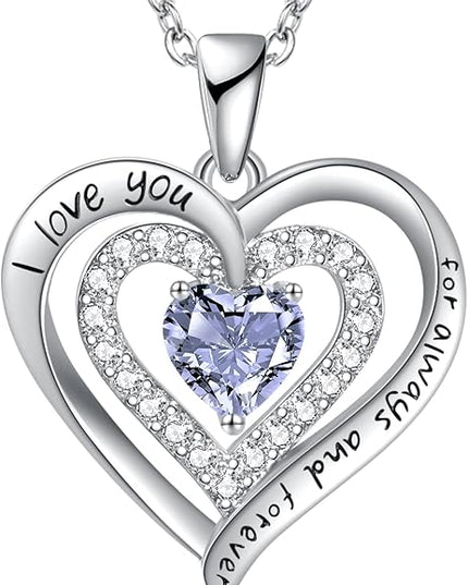 REDBEE Necklaces for Women Birthstone Heart Necklace Jewelry for Wife Girlfriend Woman Necklace